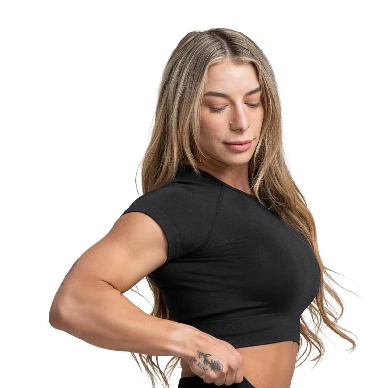 Infinity Seamless Cropped Workout Tee Hoodie, Sweatshirt | InkThreadWorks.com