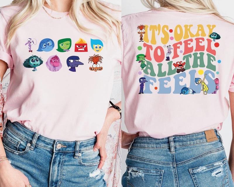Inside Out It's Okay To Feel All The Feels Shirt, Mental Health shirt, Inclusion Shirt, Speech Therapy Shirt, BCBA Shirt...
