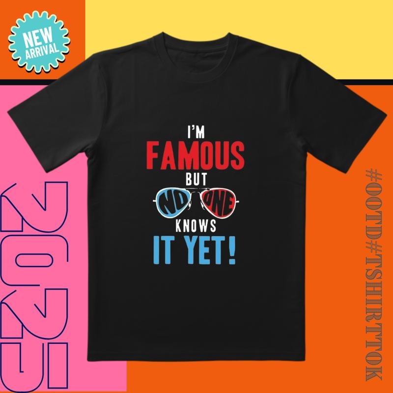 'Invisible Celebrity' Tee | Orange-Blue Contrast | 'I'm Famous' Social Media Must-Have