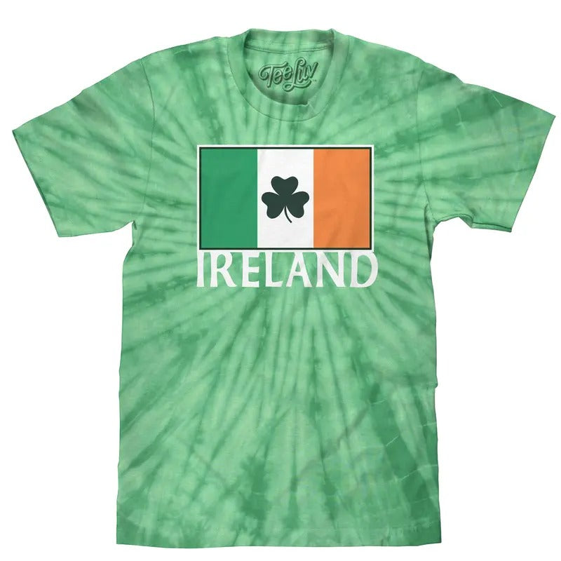 Ireland Shamrock Flag Tie Dye T-Shirt - Spider Kelly
