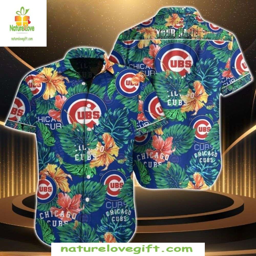 Chicago Cubs Hawaiian Shirt Island Burst Aloha Baseball Apparel