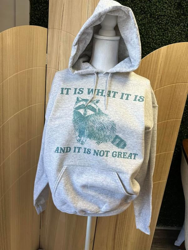 It Is What It Is And It Is Not Great - HOODIE VERSION - Trash Panda Sweatshirt T-Shirts | InkThreadWorks.com
