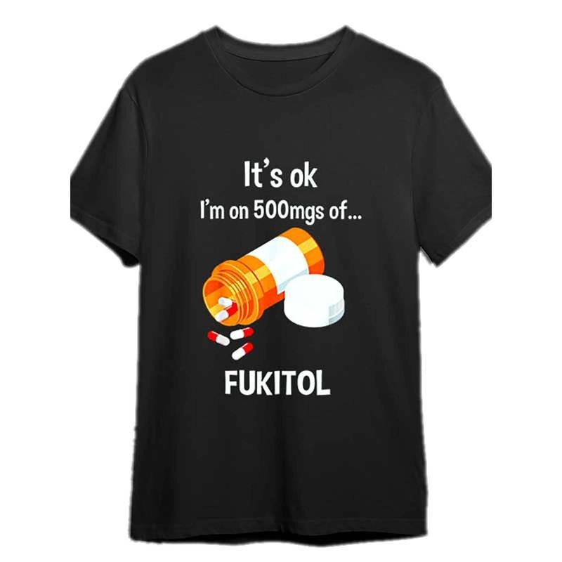 It's okay, I'm wearing a Fukito T-shirt , a fun men's short sleeved printed T-shirt series, black PR made in usa Hoodie,...