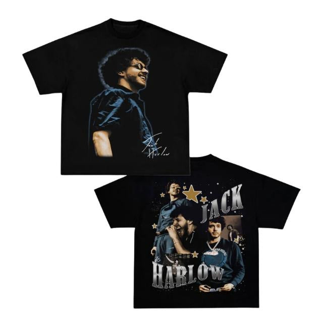 JACK HARLOW TEE, Double Sided Prints Vintage T-Shirt, Graphic Tee Shirt, Unisex T-Shirt, Gift For Him, Crewneck Short Sleeve Shirt, Shirt Trending Top Menswear Underwear