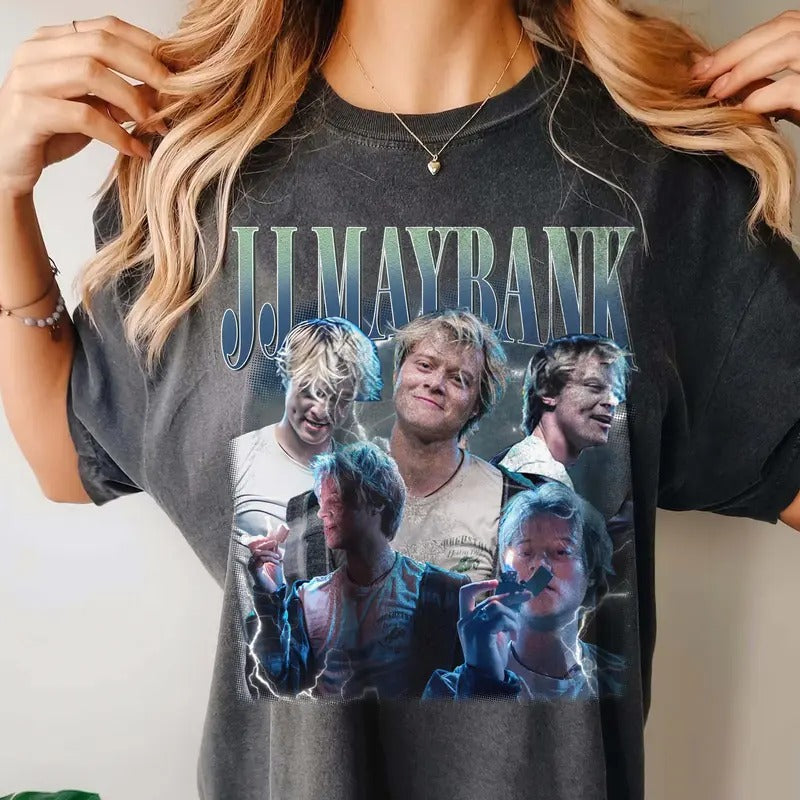 JJ Maybank Outer Banks Baseball Bat Comfort Colors T-shirt, Unisex Tops For Men- For Women, Y2K 90s Retro Movies Bootleg Tshirt, Soft Fit Cotton Top