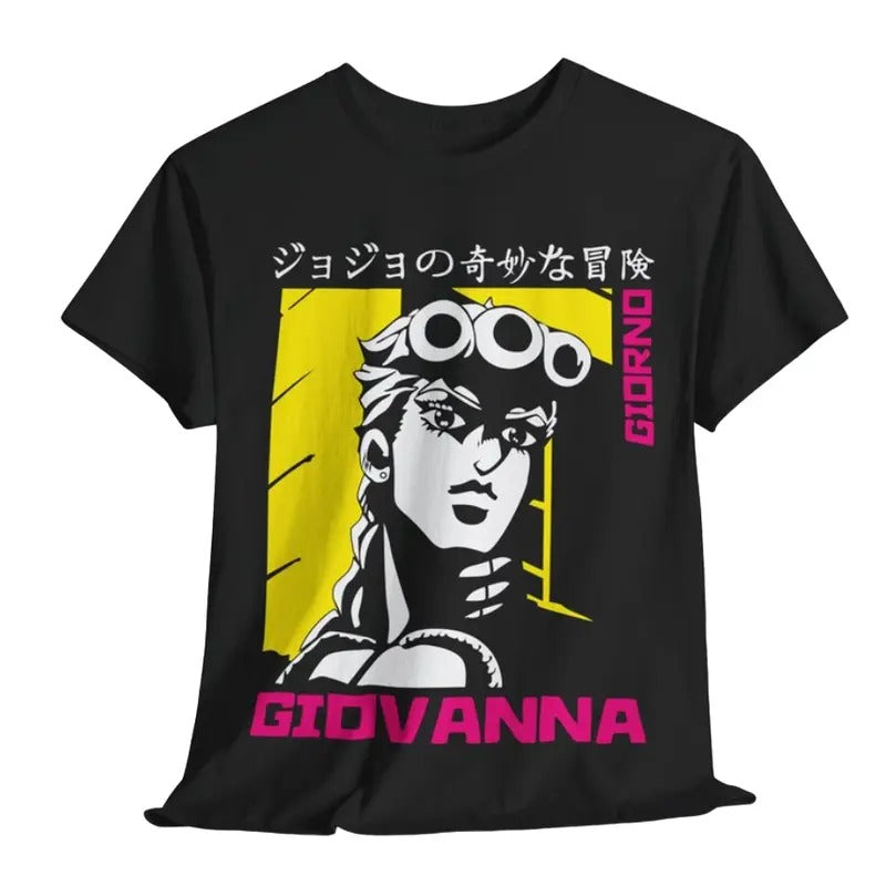 JJ's Bizarre Adventure T-Shirt, Anime T-Shirt, Giorno Shirt, Graphic Anime Tee, Anime Lover Shirt