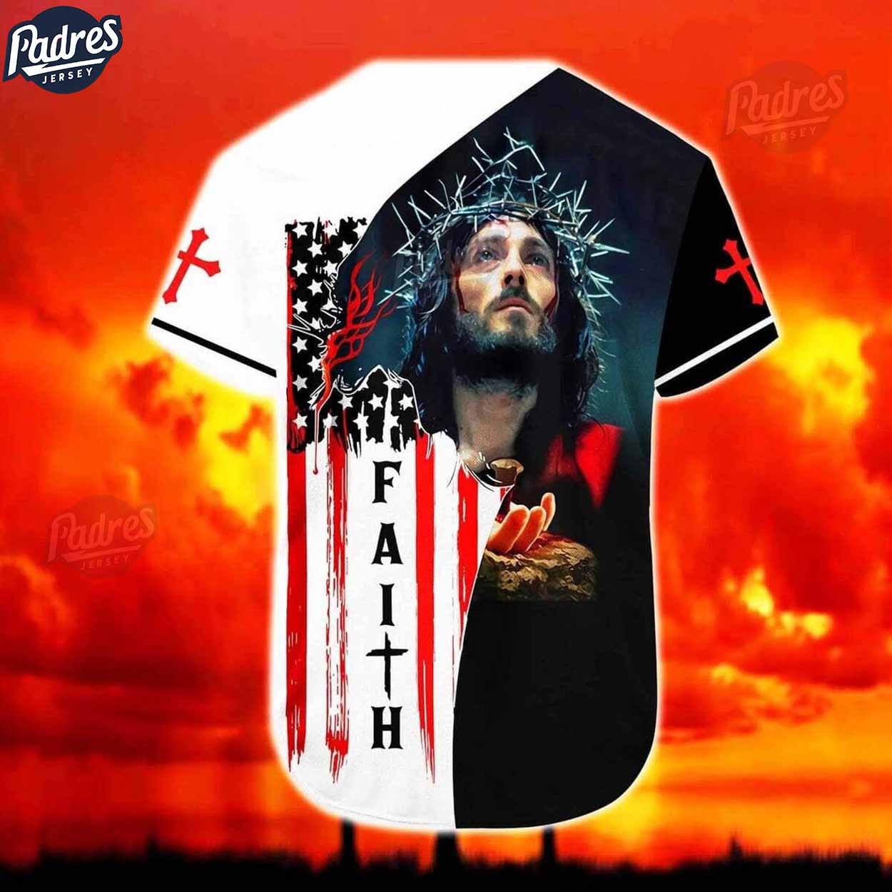 Jesus American Flag Custom Baseball Jersey - Padres Jersey Oasis: Elevate Your Baseball Style Game
