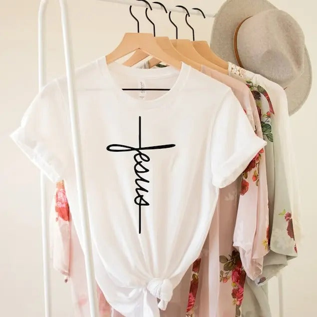 Jesus Shirt, Jesus Gift ,Christian Gift, Christian Shirt ,Religious Shirt, Religious Gift, Vertical Cross, Jesus Cross,...