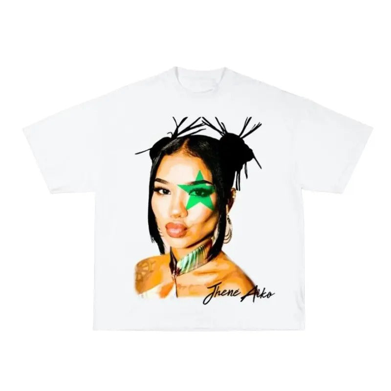 Jhene Aiko Green Star Tee Classic Cotton Hoodie, Sweatshirt | InkThreadWorks.com