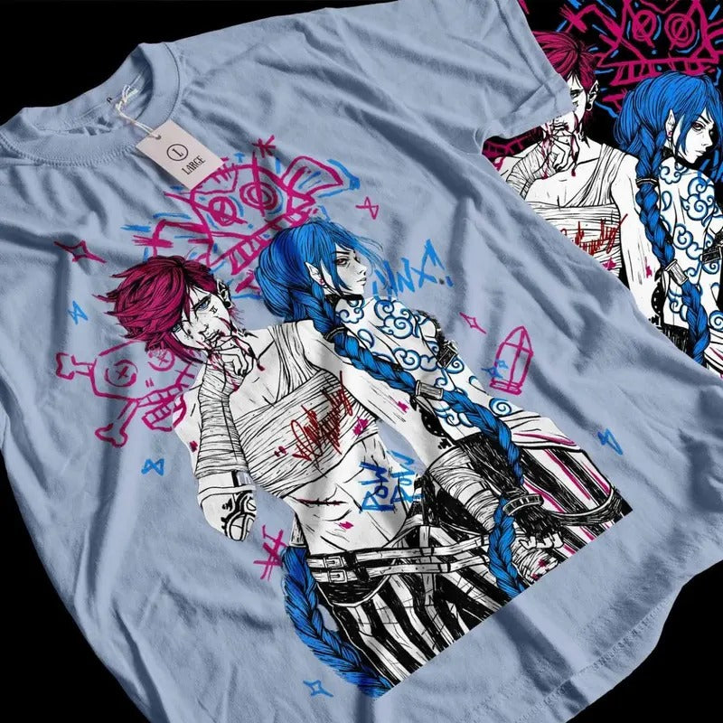 Jinx Arcane T-Shirt, Gaming Shirt, Gaming Legend Apparel, Video Game Shirt, Moba Game Shirt, LOL Shirt, Gamer Shirt, Game...