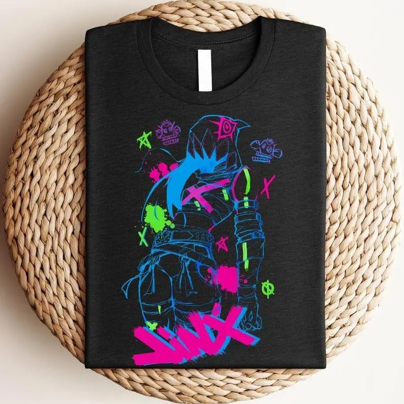 Jinx Shirt, Arcane Shirt, Powder LOL Tee, Video Game Inspired Sweatshirt, Anime Graphic Tees, Gift For Him, Gift For Her, Unisex Tees