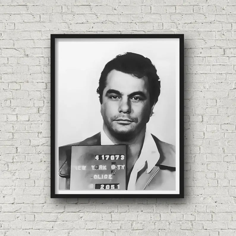 John Gotti The Teflon Don Mugshot, Famous Mugshots, Mafia Print, Man Cave Wall Art, John Gotti Print, Museum Quality Print
