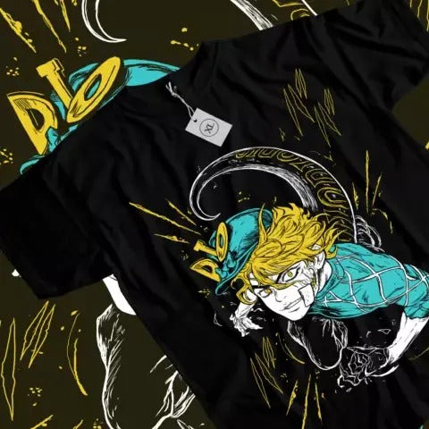 Jojo s Bizarre Diego Brando T-shirt Anime Manga Graphic Tee All Size Black Shirt