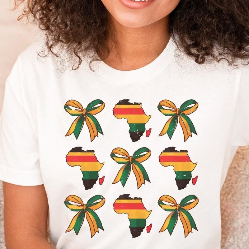 Juneteenth Coquette Bow Shirt, African American Freedom Day Bow Tee, Juneteenth Ribbon Coquette Bow Gift, BLM Shirt