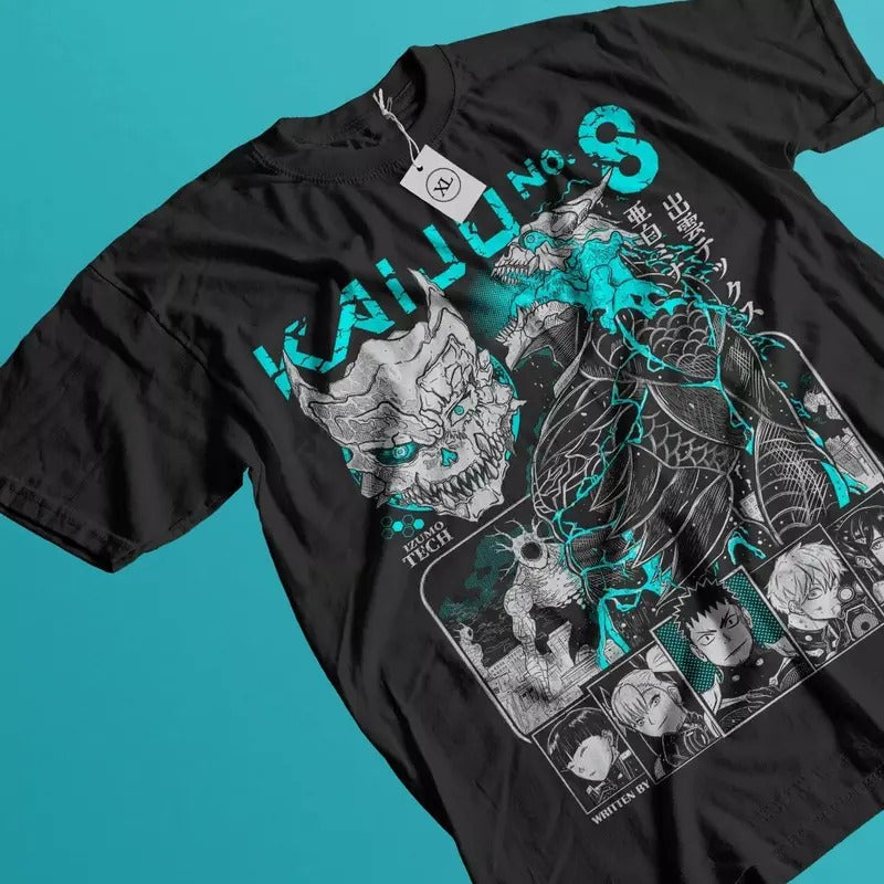 Kaiju no 8 T-shirt Mina Shiro kaij Gift Manga Best Anime Graphic Tee Black Unisex Shirt