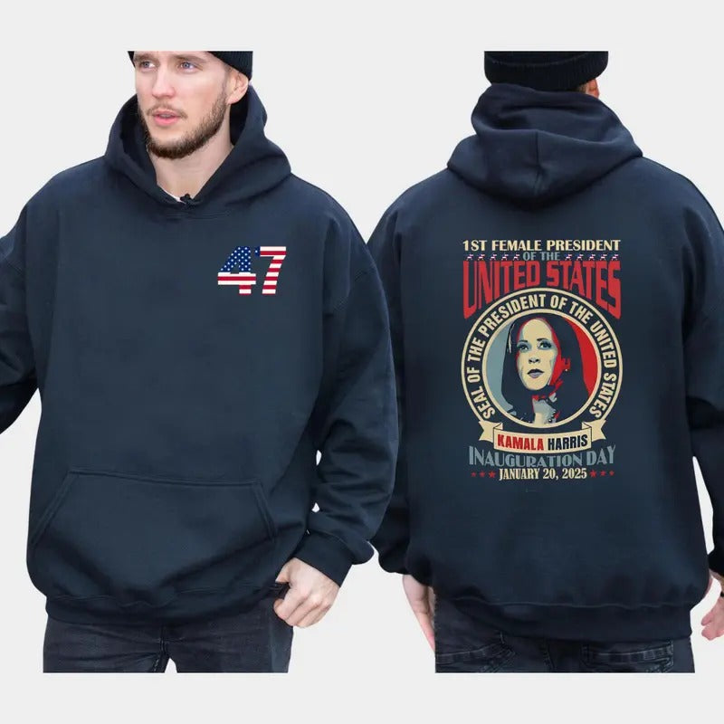 Kamala Harris Shirt, Madam T-Shirt Sweatshirt Hoodie, Harris Walz Shirt, Unisex Cotton Tops | InkThreadWorks.com