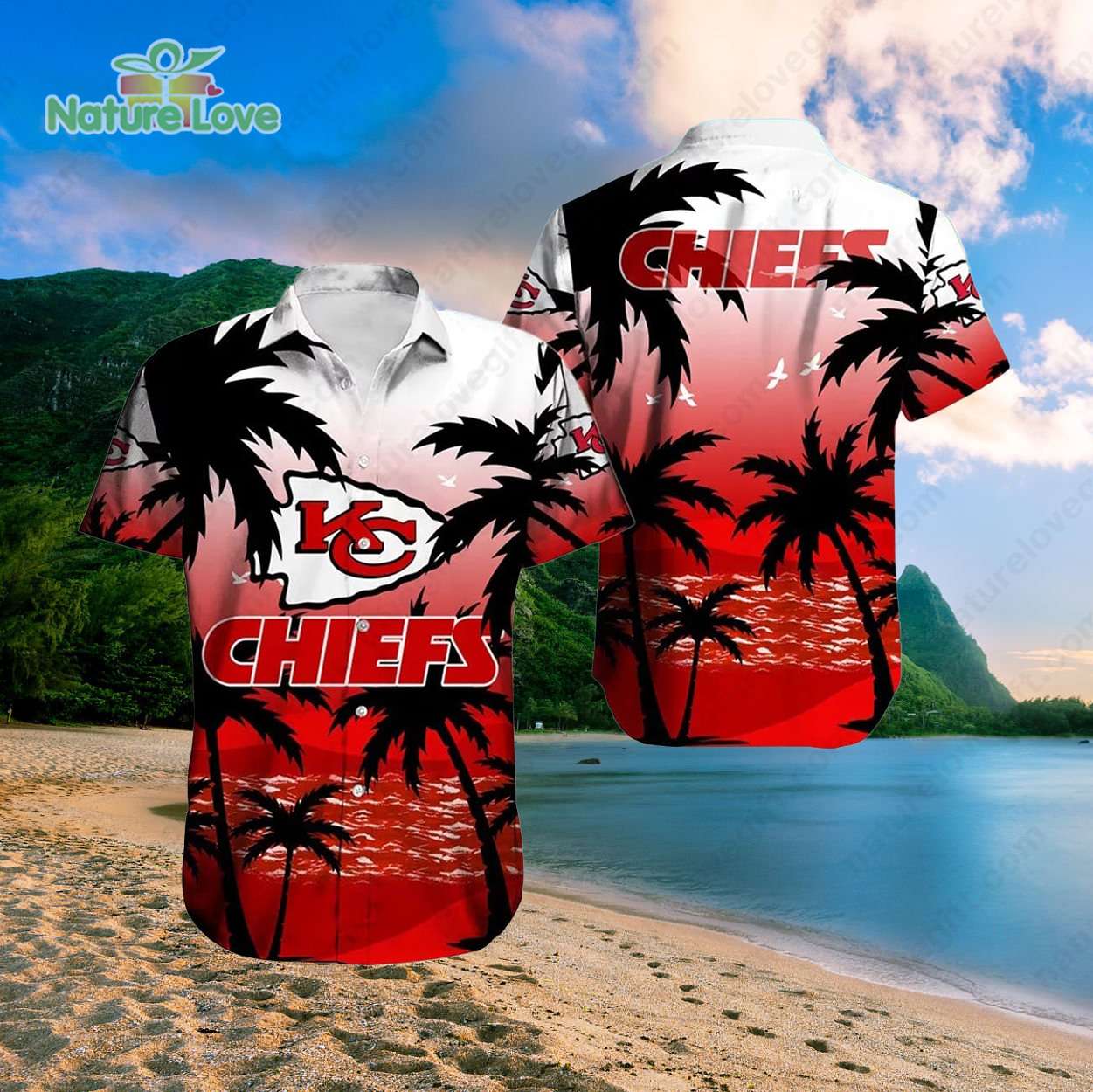 Kansas City Chiefs Beachside Palm Tropical Hawaiian Shirt