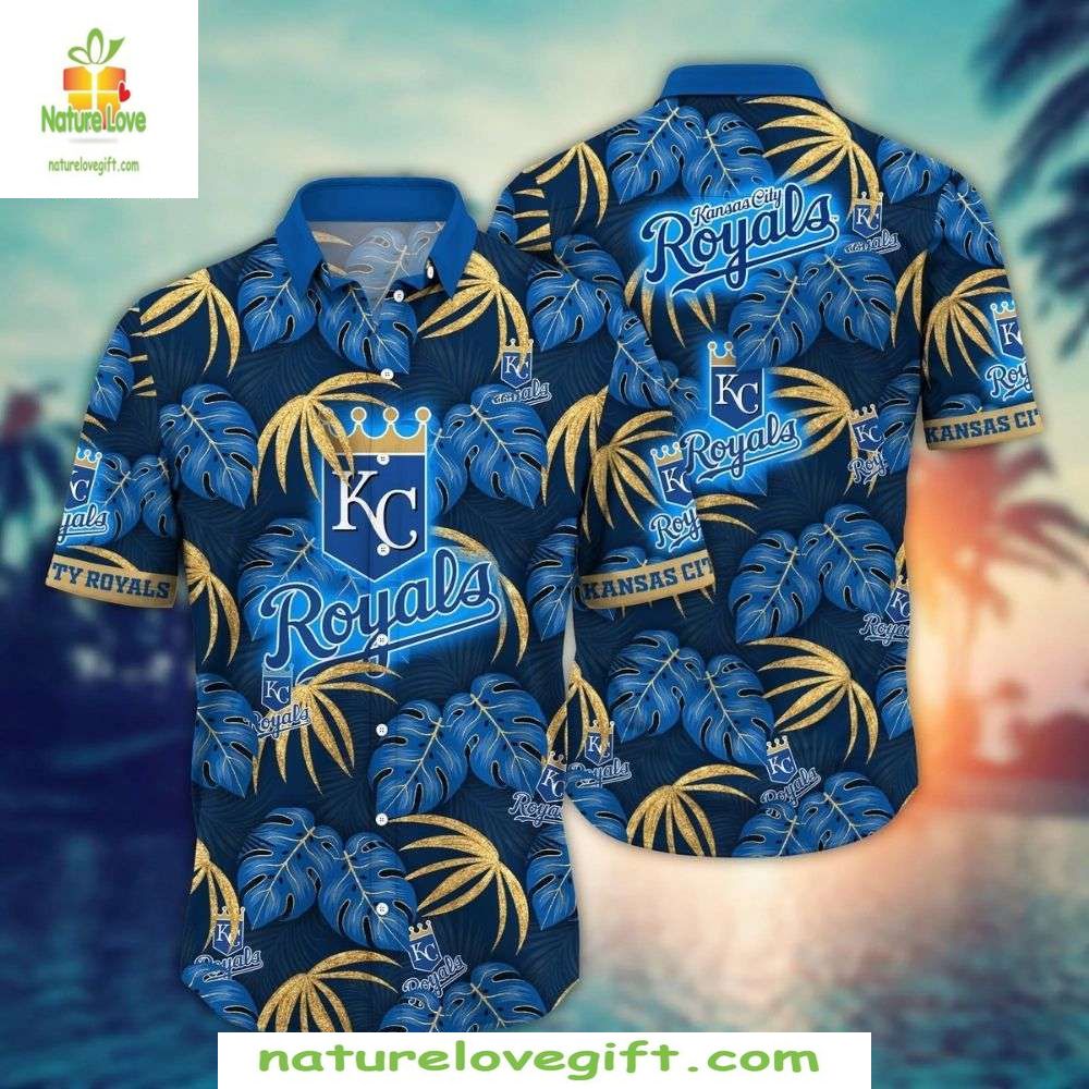 Kansas City Royals Hawaiian Shirt MLB Baseball Tropical Palm Apparel