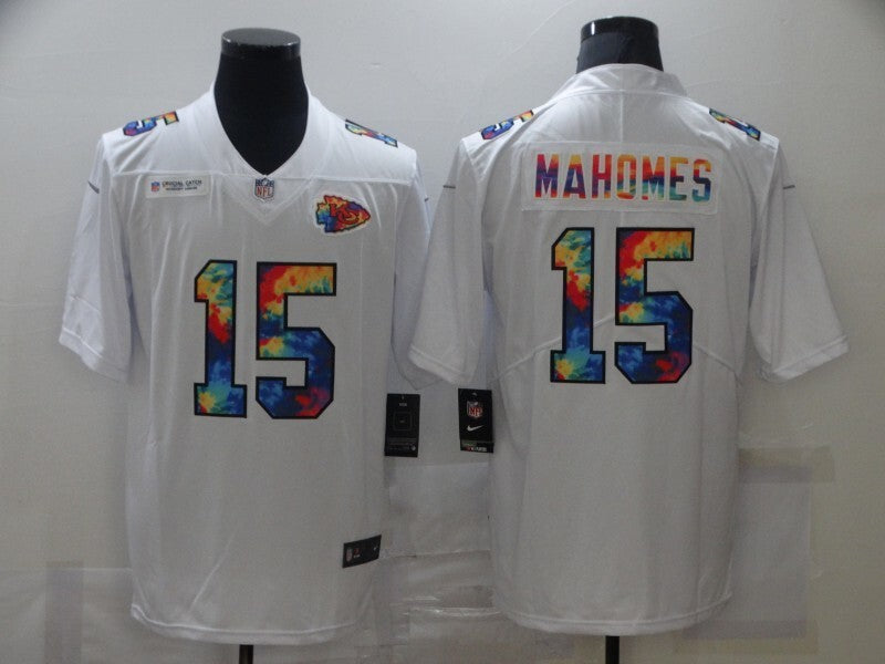 Kansas City Chiefs #15 Patrick Mahomes II White Rainbow 219