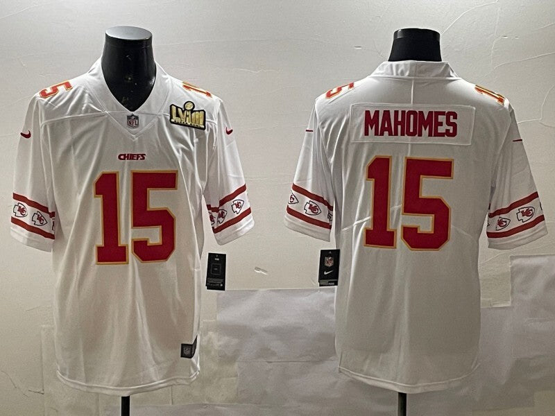 Kansas City Chiefs #15 Patrick Mahomes Long Sleeve Logo Adult Style 1