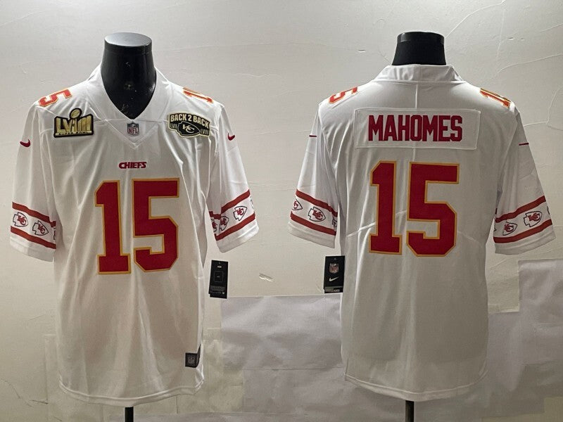 Kansas City Chiefs #15 Patrick Mahomes Long Sleeve Logo Adult Style 4