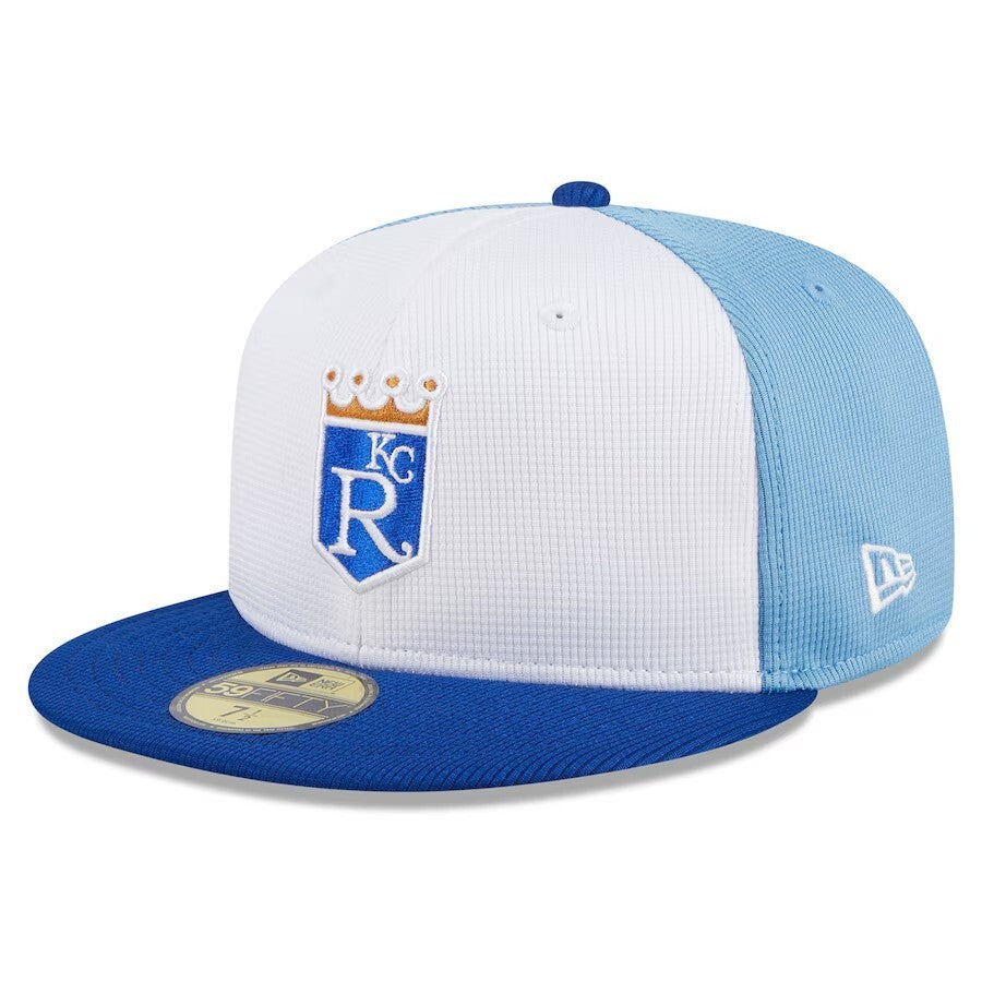 Kansas City Royals New Era White 2025 Batting Practice 59FIFTY Fitted Hat