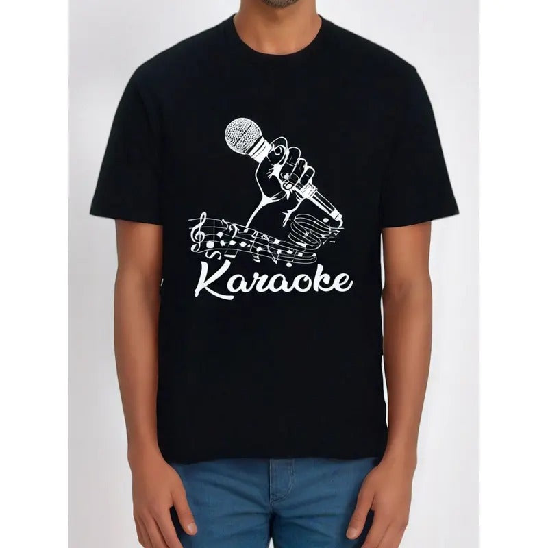 Karaoke Bar Singer Party Music Microphone Notes Song Gift T-Shirt Made in USA Hoodie, Sweatshirt | InkThreadWorks.com