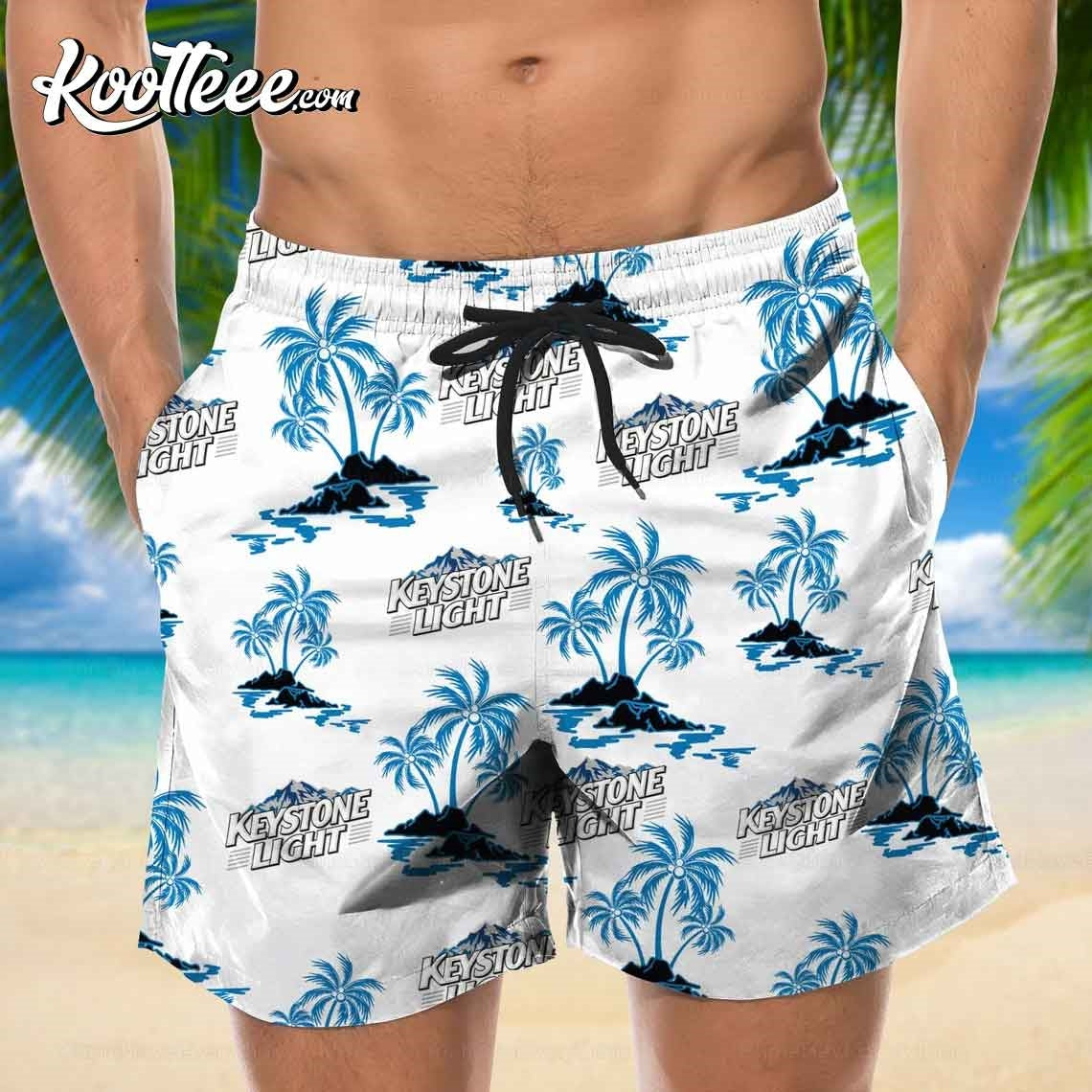Keystone Light Beer Hawaiian Shirt And Shorts