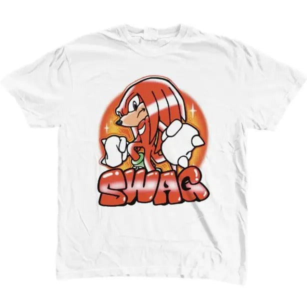Knuckles Swagkles T-Shirt, Sonic Adventure Shirt, Unisex Vintage Graphic Tees Gothic Grunge Y2k Emo Scene Amity Affliction Style Clothes Men Women Streetwear