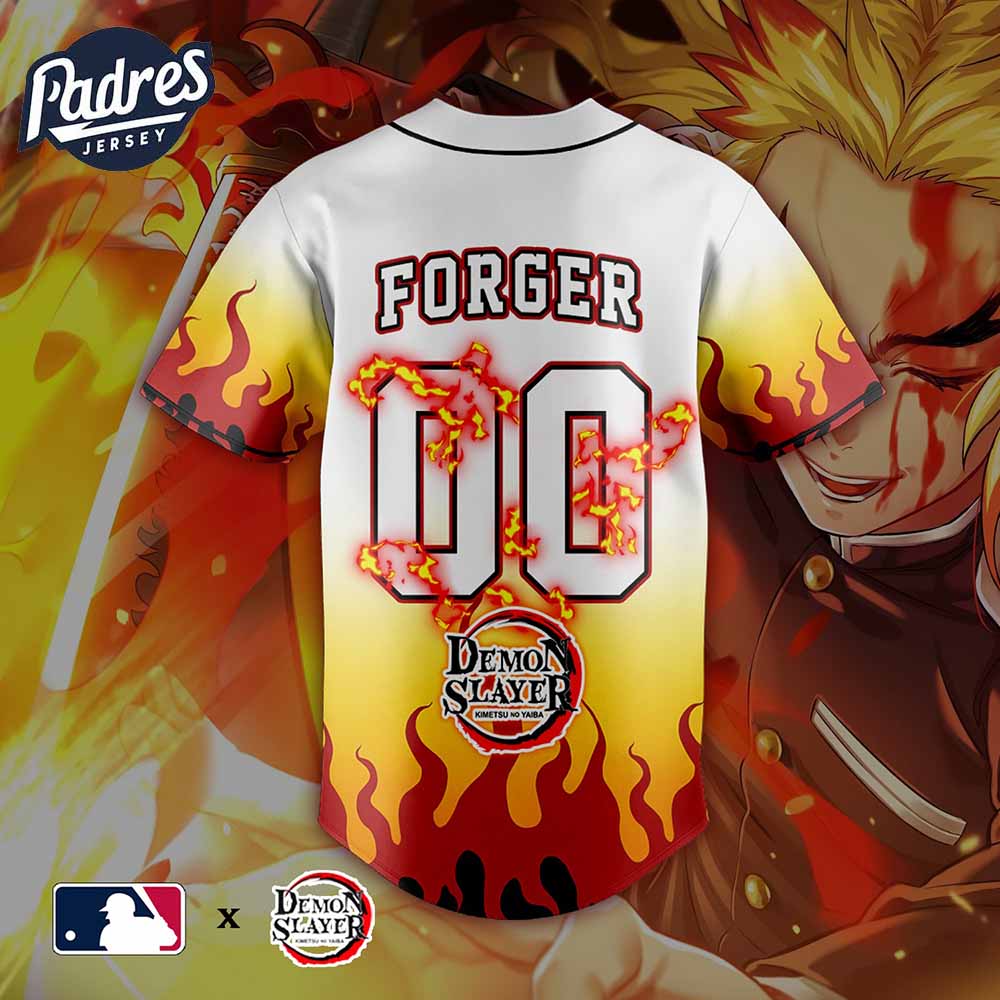 Kyojuro Rengoku Demon Slayer x MLB Personalized Baseball Jersey 2025 - Padres Jersey Oasis: Elevate Your Baseball Style Game