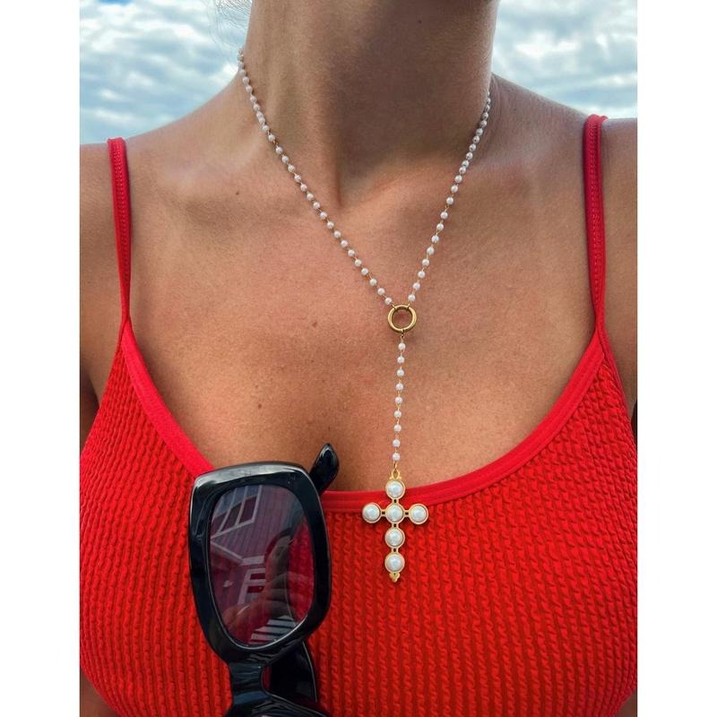 LARIAT PEARL CROSS NECKLACE T-Shirts, Hoodie, Sweatshirt | InkThreadWorks.com