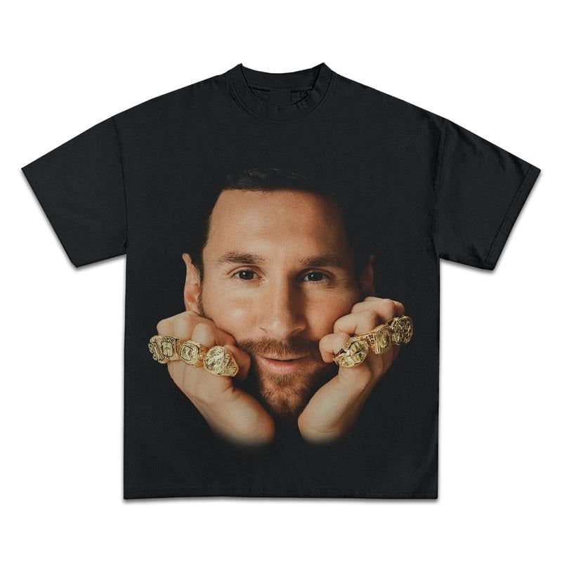 LIONEL MESSI JUMBO GRAPHIC BOOTLEG T-SHIRT - STREETWEAR