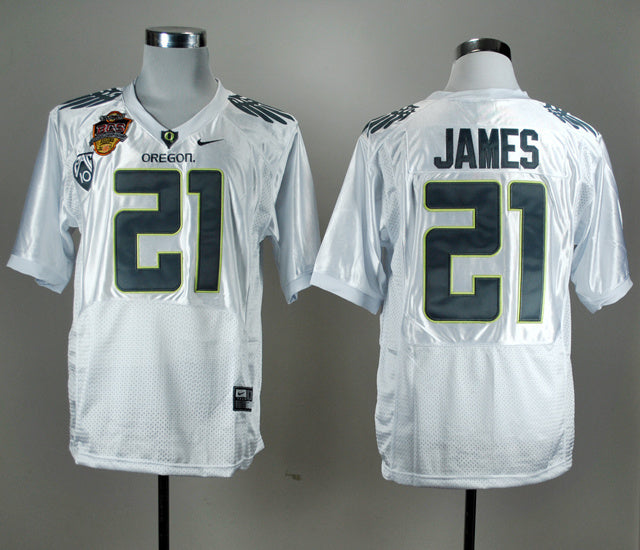 LaMichael James 21 White Battle Edition Pac-10 2011 BCS Logo