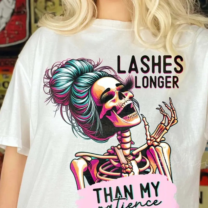 Lashes Longer than my Patience, Funny Tshirt, Trendy Tee, Best Selling Apparel. Hoodie, Sweatshirt | InkThreadWorks.com