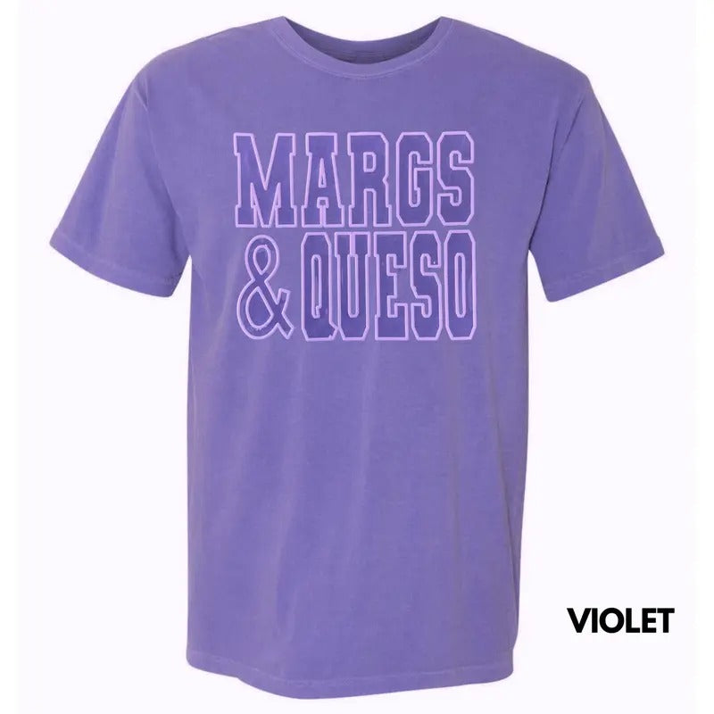 Lavender Margs & Queso Puff Comfort Colors T-Shirt Hoodie, Sweatshirt | InkThreadWorks.com