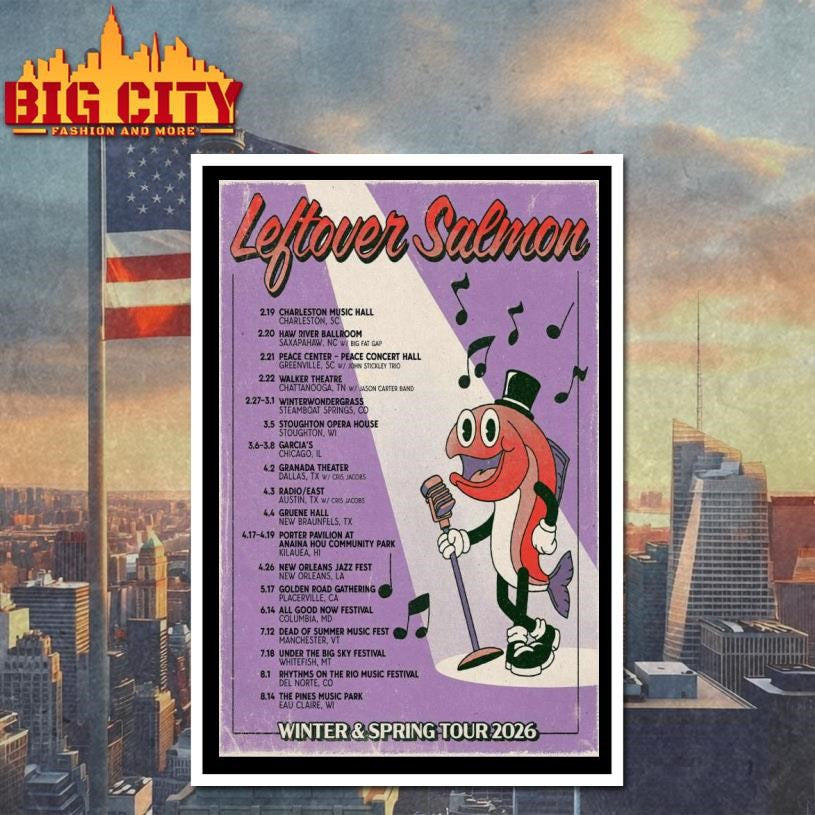Leftover Salmon Winter & Spring Tour 2026 Poster Shirt