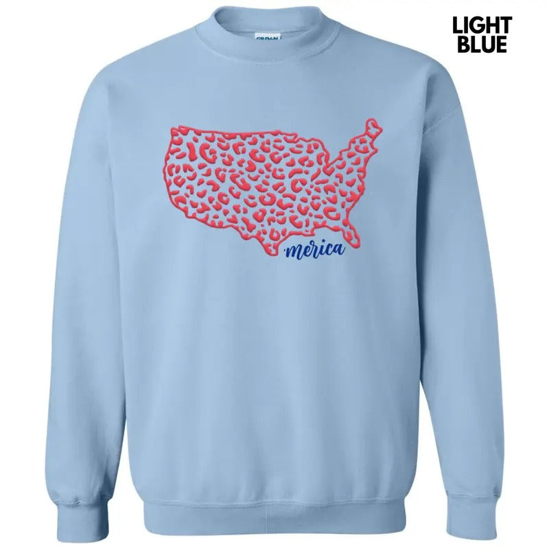 Leopard United States Puff Sweatshirt T-Shirts, Hoodie | InkThreadWorks.com