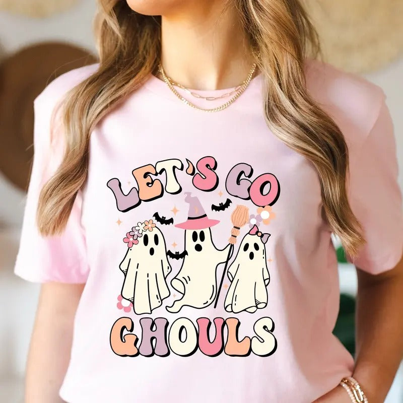Lets Go Ghouls Shirt, Spooky Season Tee, Vintage Halloween Shirt, Retro Halloween Cowgirl Shirt, Cowgirl Halloween Shirt, Vintage Ghost Shirt