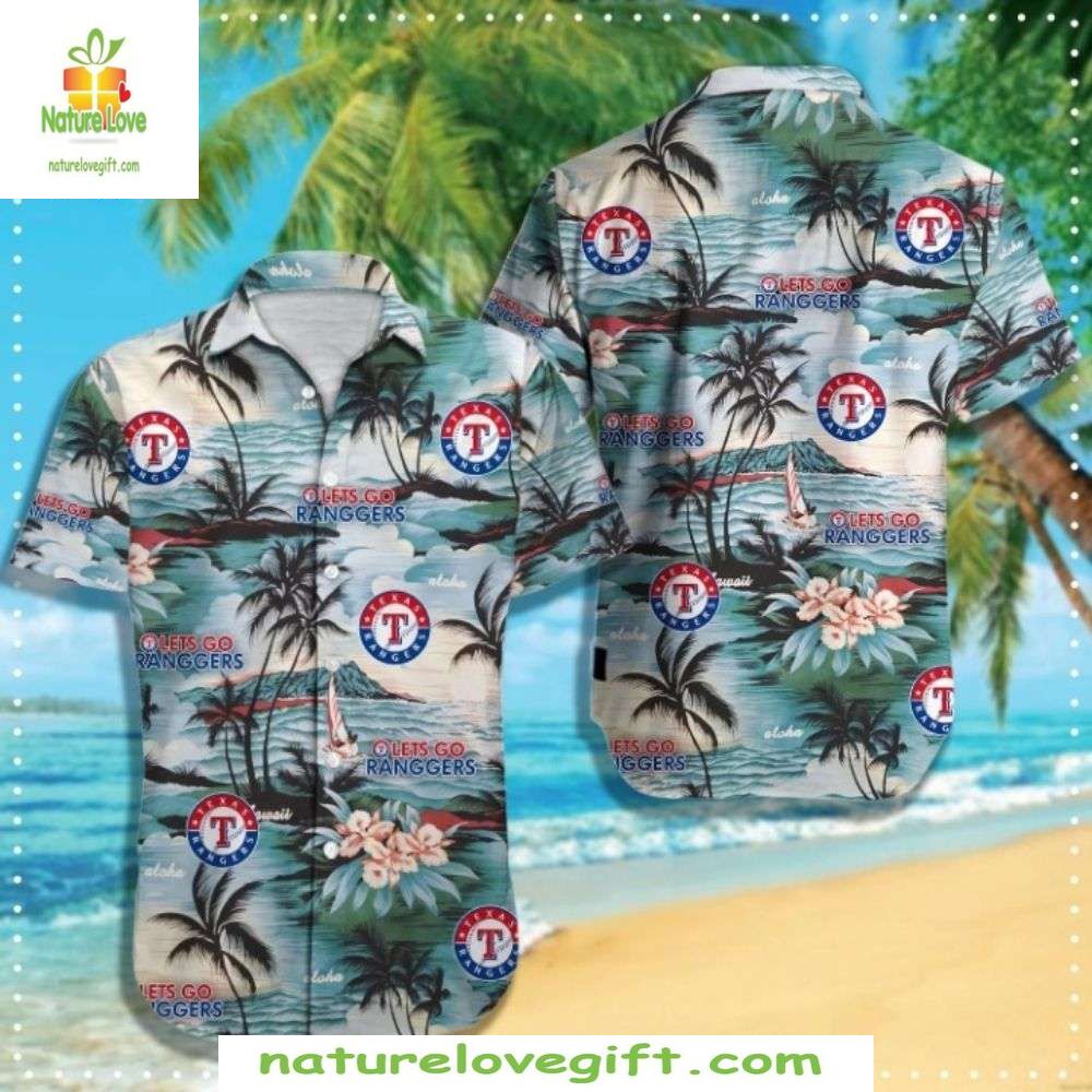Texas Rangers Hawaiian Shirt Tropical Retreat MLB Baseball Apparel