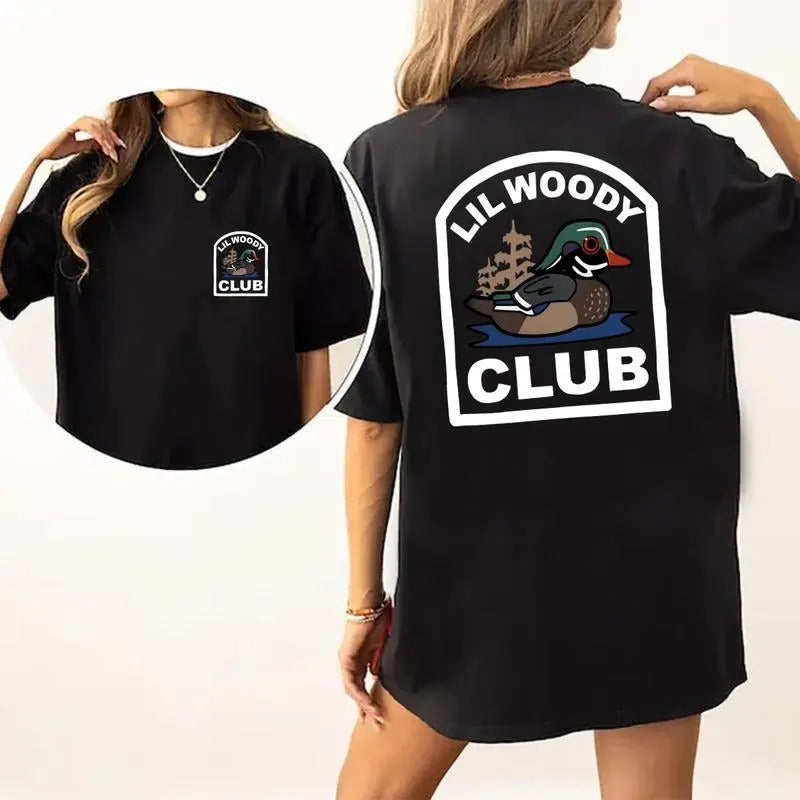 Lil Woody Club Short Sleeve Tee, Soft Comfy Cotton Fabric Tee, T-shirt 2 side - T-shirt For Men, Classic Cotton Perfect Graphic Design Printed Shirtstyle{n002}2