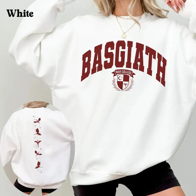 Limited Fourth Wing Double-Sided Sweater, Basgiath War College Sweater, Dragon Rider Sweatshirt for men and women...