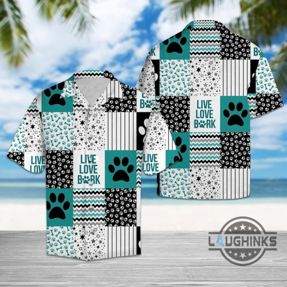 Live Love Bark Dog Tropical Hawaiian Shirt 131 Aloha Hawaii Shirts Aloha Summer Beach Button Up Shirts And Shorts