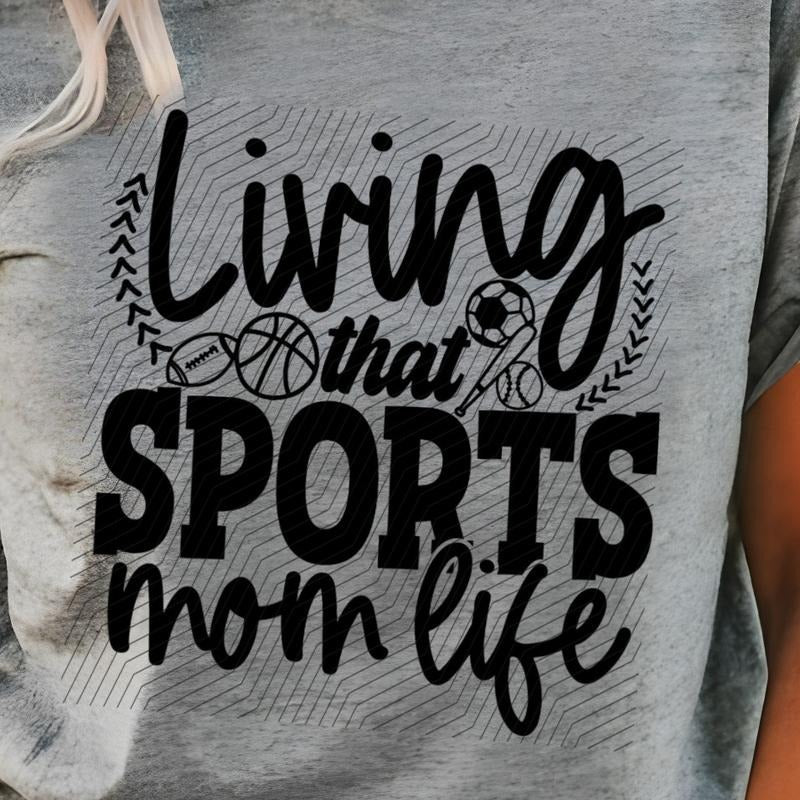 Living That Sports Mom Life Bella Canvas T-Shirt Hoodie, Sweatshirt | InkThreadWorks.com