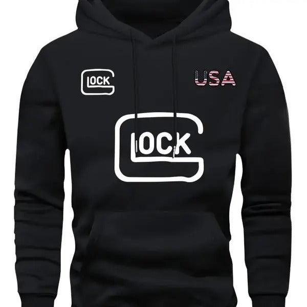 Lock USA Hoodie, In Glock We Trust Shirt, Sarcastic Graphic Tee, Unisex Classic Cotton Tee All Sizes, For Him, For Her