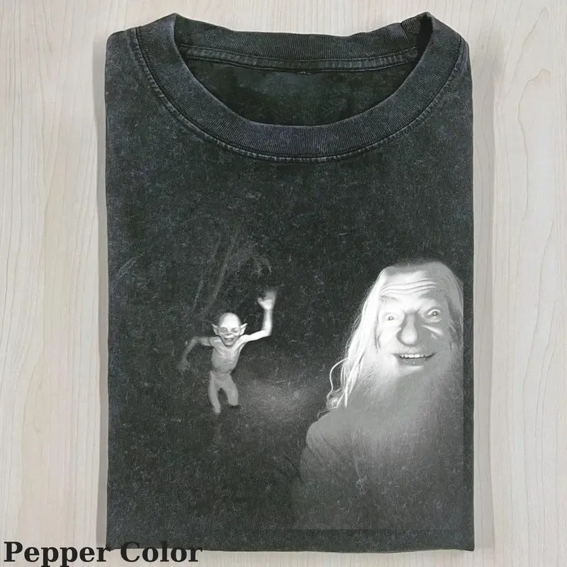 Lord of the Rings Vintage Tee, Gollum Chase Galdalf T-Shirt, Meme Cringe Funny Dumb Shirts, Unisex Movie Shirt Menswear Womenswear Streetwear