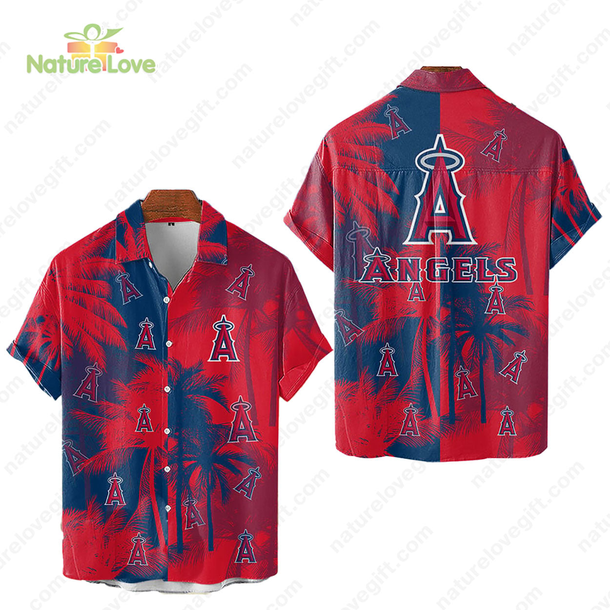 Los Angeles Angels Tropical Palm Trees MLB Hawaiian Shirt