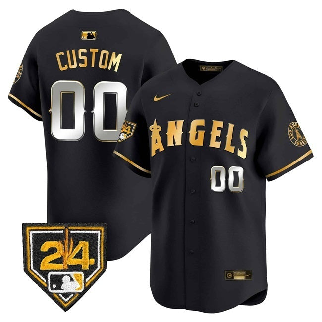Los Angeles Angels Active Player Custom Black Gold 2024 Spring Training Patch Premier