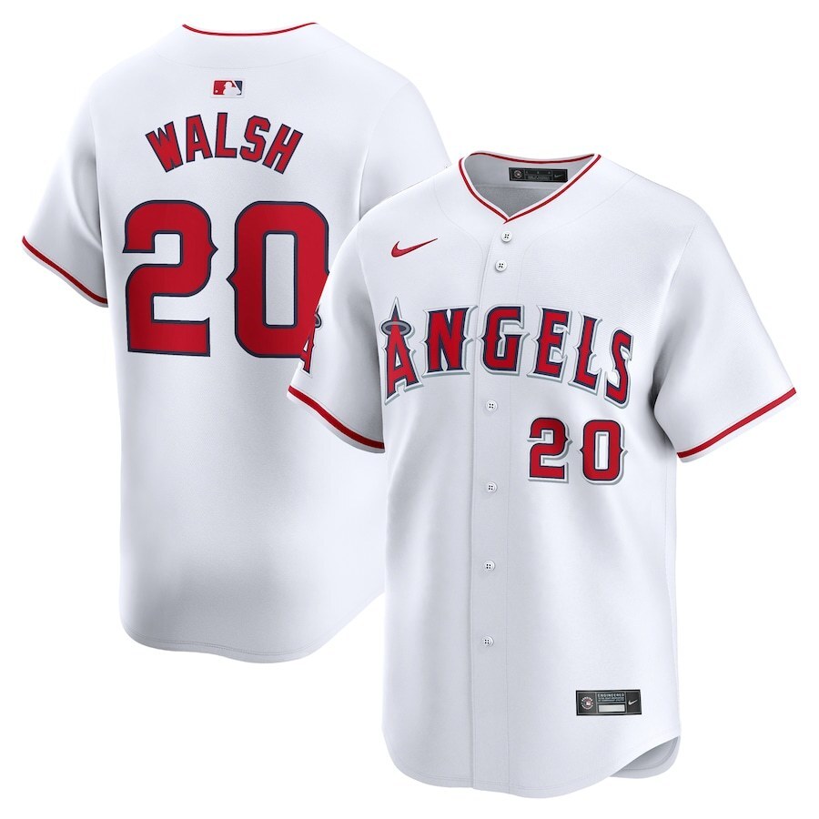 Los Angeles Angels #20 Jared Walsh Home Limited Player Jersey - White