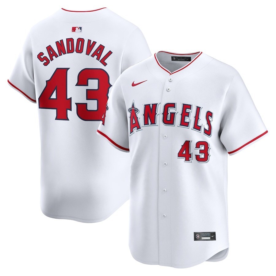 Los Angeles Angels #43 Patrick Sandoval Home Limited Player Jersey - White Style 1