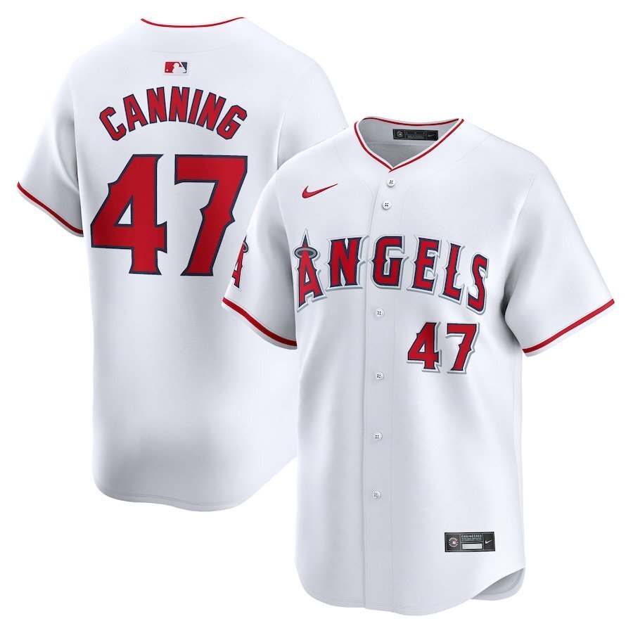 Los Angeles Angels #47 Griffin Canning Home Limited Player Jersey - White Style 2